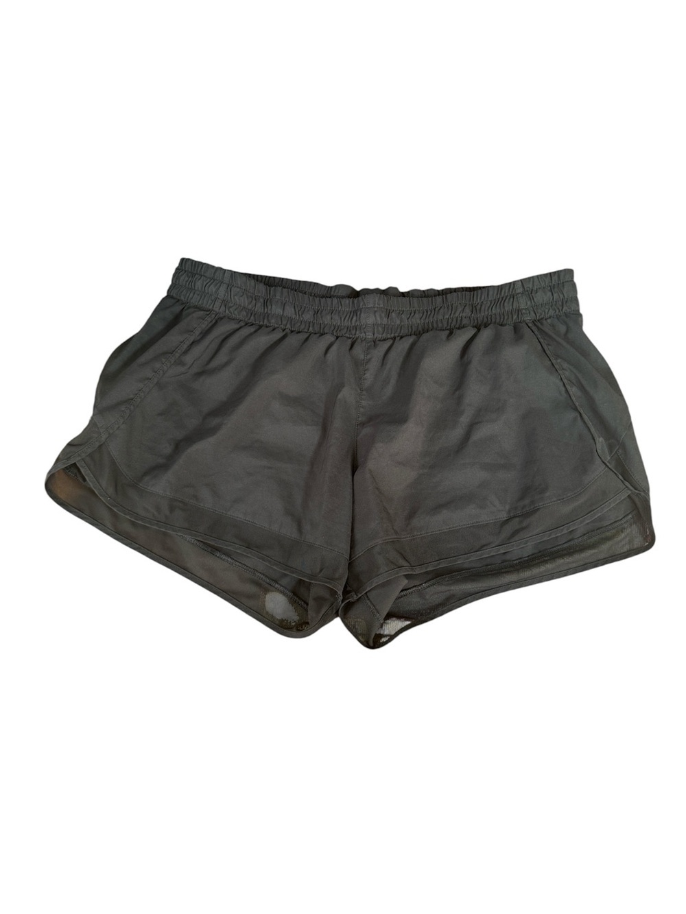 Athleta Black Mesh Racer Run Elastic-Waist 4" Athletic Shorts size XL